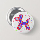 Ballonhund mit Confetti-Taste Button (Vorne & Hinten)