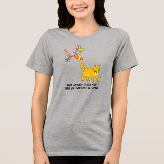 Ballonhund- und Katzenillustration  Tri-Blend Shirt