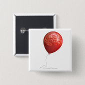 Ballonillustration mit einem gelegten Gehirn Button (Vorne & Hinten)