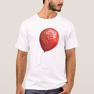 Ballonillustration mit einem gelegten Gehirn T-Shirt