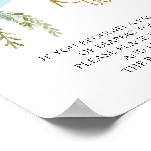 Ballonkäfer oder Girl Gender Reveal Diaper Raffle Poster (Ecke)