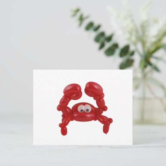 Ballonkrabbe Postkarte (Stehend Vorderseite)