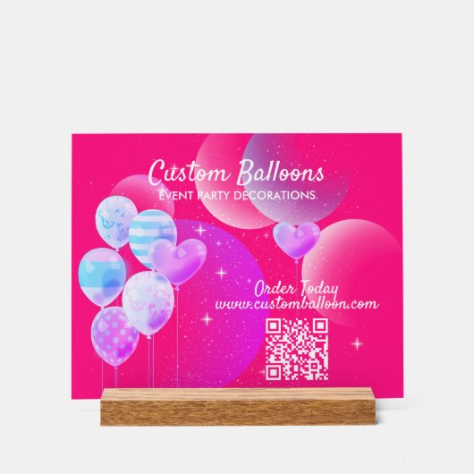 Ballonkunst-Dekor QR-Code Acrylschild (Vorderseite)