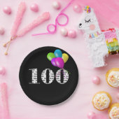 Ballonpuffer zum 100. Geburtstag Pappteller (Party)
