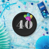 Ballonpuffer zum 40. Geburtstag Pappteller (Party)