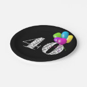 Ballonpuffer zum 40. Geburtstag Pappteller (Schrägansicht)