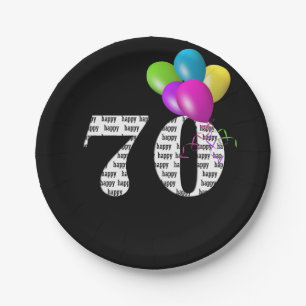 Ballonpuffer zum 70. Geburtstag Pappteller