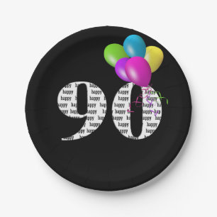 Ballonpuffer zum 90. Geburtstag Pappteller