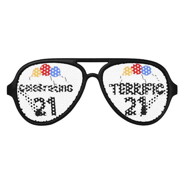 Ballons 21. Geburtstag Party Shades Sonnenbrille (Vorderseite)