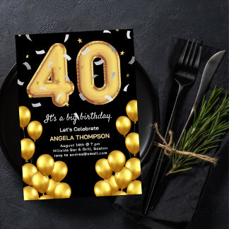 Ballons 40 Jahre Einladung zum Geburtstag