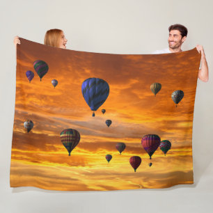 BALLONS AM SUNSET FLEECEDECKE