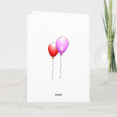 Ballons auf gefalteter Geburtstagskarte Karte (Rückseite)