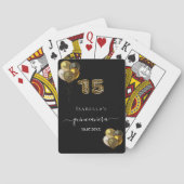 Ballons aus schwarzem Gold in Quinceanera Spielkarten (Rückseite)