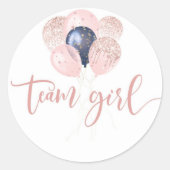 Ballons Blau oder rosa Geschlecht offenbaren Teamm Runder Aufkleber (Vorderseite)