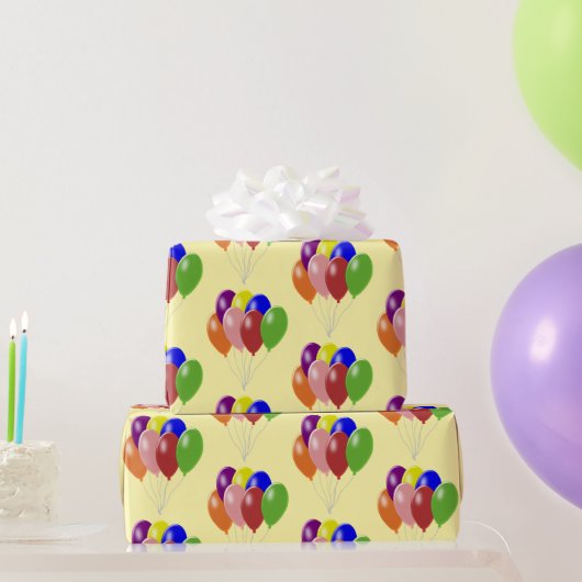 Ballons Design Jeder Farbige Hintergrund Geschenkpapier (Partygeschenke)