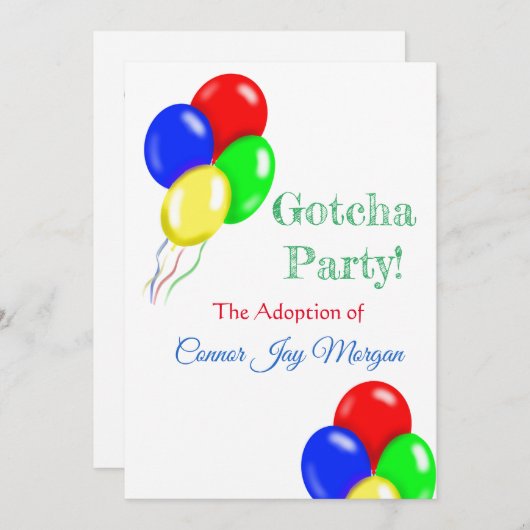 "Ballons" Einladung (Vorne/Hinten)