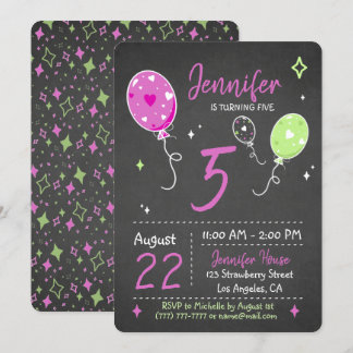 Ballons | Einladung zur Geburtstagskarte