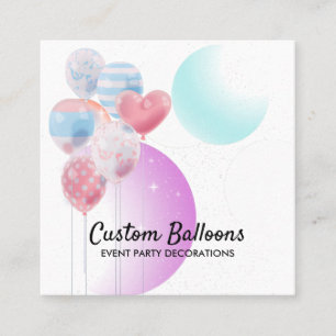 Ballons Event Party Dekorations Organisation Quadratische Visitenkarte