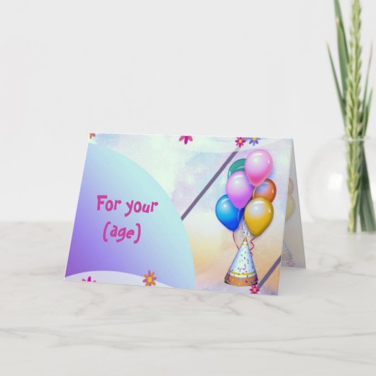 Ballons-Geburtstags-Karte Karte (Vorderseite)