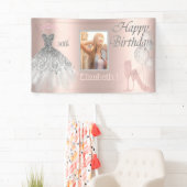 Ballons, Glas, Hefe, Kleid, Rose Gold Foto Banner (Insitu)