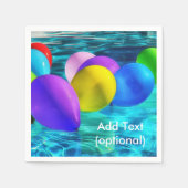 Ballons im Schwimmbad Papier Napkins Serviette (Vorderseite)