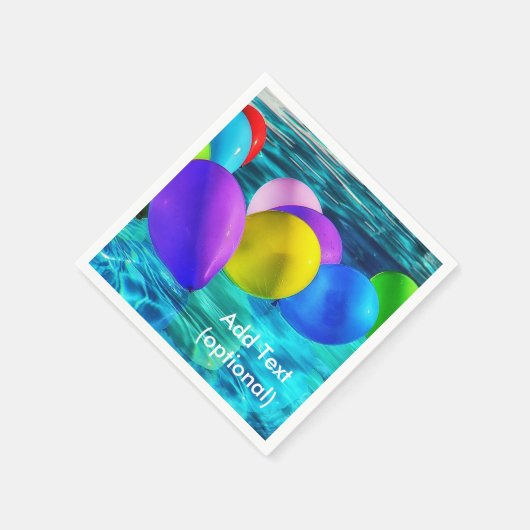 Ballons im Schwimmbad Papier Napkins Serviette (Ecke)