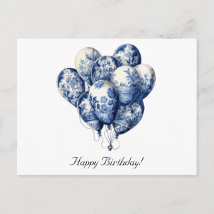 Ballons in Delft Blau individuell anpassbar Postkarte