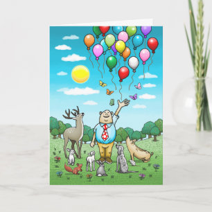 Ballons in der Luft Geburtstagskarte Karte