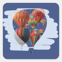 Ballons in einem Ballonaufkleber Quadratischer Aufkleber