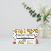 Ballons | Konfetti | Gemischte Cocktails Visitenkarte (Stehend Vorderseite)