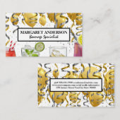 Ballons | Konfetti | Gemischte Cocktails Visitenkarte (Vorne/Hinten)