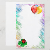Ballons, Ladybug und Klee Briefpapier (Vorne/Hinten)