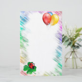 Ballons, Ladybug und Klee Briefpapier (Stehend Vorderseite)