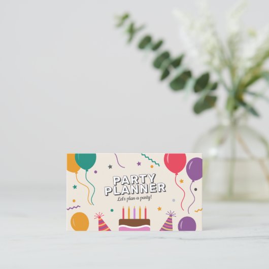 Ballons - Party-Planer Visitenkarte (Stehend Vorderseite)