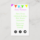 Ballons und Banner Party Planer Visitenkarte (Rückseite)