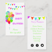 Ballons und Banner Party Planer Visitenkarte (Vorne/Hinten)