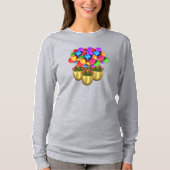 Ballons und Blume Ladys Long Sleeve TShirt (Vorderseite)