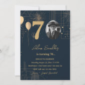 Ballons und Feuerwerke zum 70. Geburtstag Einladung (Vorderseite)