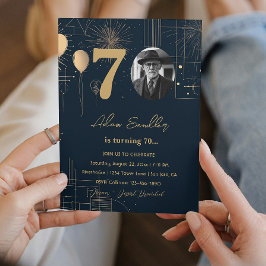 Ballons und Feuerwerke zum 70. Geburtstag Einladung