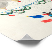 Ballons und französische Flagge Poster (Ecke)