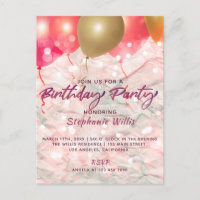 Ballons und Glitzern auf Papier Geburtstagspartei