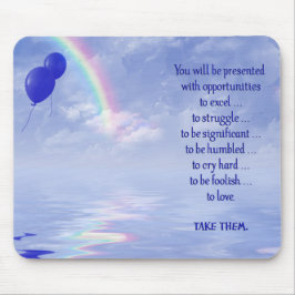 Ballons und Regenbogen mit Zitat Mousepad