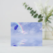 Ballons und Regenbogen Postkarte (Stehend Vorderseite)