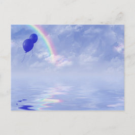 Ballons und Regenbogen Postkarte
