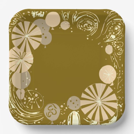 Ballons und Sterne Pappteller (Vorderseite)