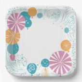 Ballons und Sterne Pappteller (Vorderseite)