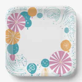 Ballons und Sterne Pappteller