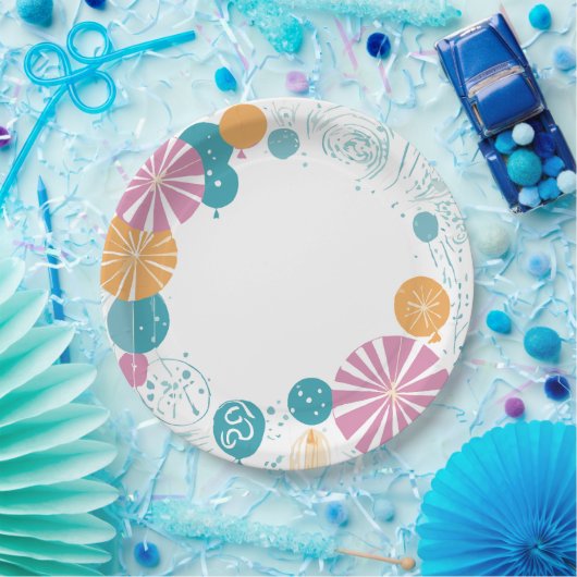 Ballons und Sterne Pappteller (Party)