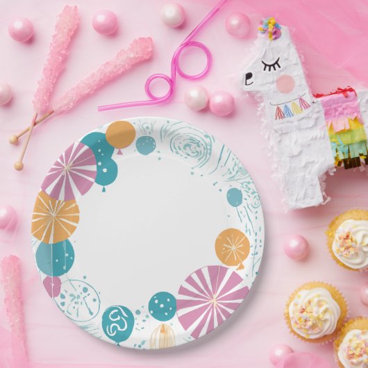 Ballons und Sterne Pappteller (Party)