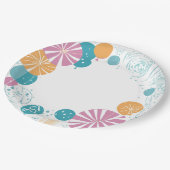 Ballons und Sterne Pappteller (Schrägansicht)